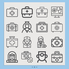 Simple set of intern related lineal icons.