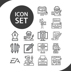 Simple set of artists related lineal icons.