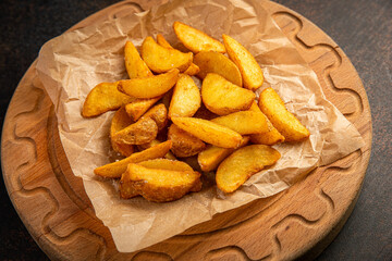 Homemade pile of appetizing french fries