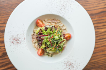 fresh farm vegetables with sauce