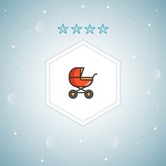 baby stroller vector icon moderns