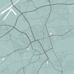 Fototapeta premium Vector map of Gelsenkirchen, Germany, State of Germany. Street map art poster illustration.