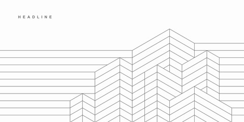 Abstract geometric technological background. Architectural construction. Vector creative design.