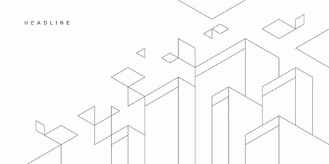 Abstract geometric technological background. Architectural construction. Vector creative design.