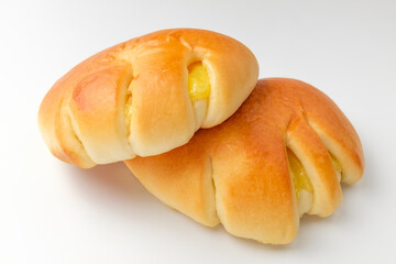 Puff pastry on a white background