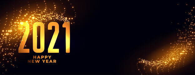 2021 new year celebration sparkling banner with text space