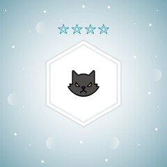 black cat   vector icon moderns