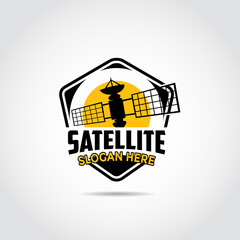 Satellite logo template. complex logo style. Vector illustrator eps.10