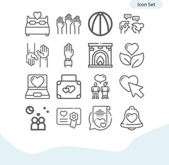 Simple set of couples related lineal icons.