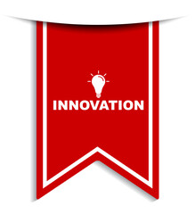 red vector illustration banner innovation