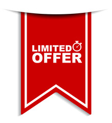 red vector illustration banner limited offer