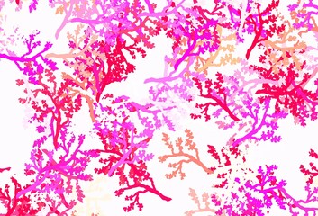 Fototapeta na wymiar Light Pink, Yellow vector abstract design with sakura.