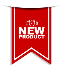red vector illustration banner new product