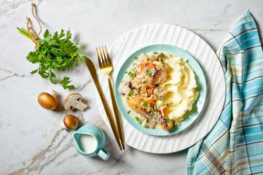 Chicken Stew With Potato Mash, Top View