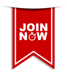red vector illustration banner join now