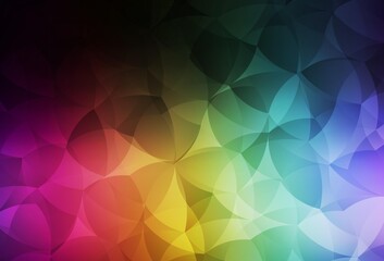 Dark Multicolor vector backdrop with memphis shapes.