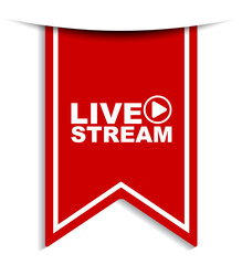 red vector illustration banner live stream