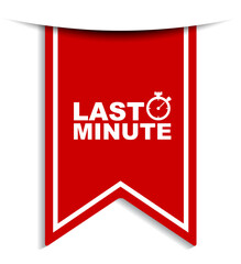 red vector illustration banner last minute