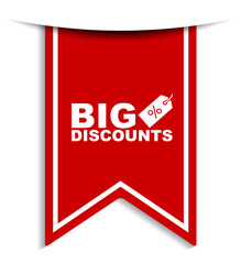 red vector illustration banner big discounts