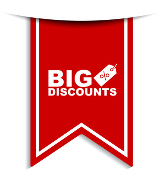 Red Vector Illustration Banner Big Discounts