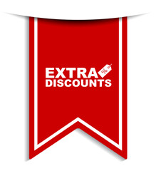 red vector illustration banner extra discounts