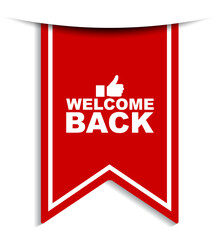 red vector illustration banner welcome back