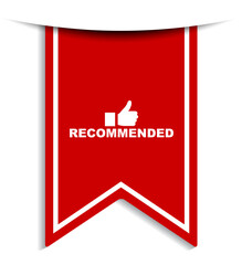 red vector illustration banner recommended