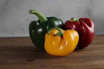 red, green and yellow bell peppers