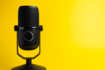 microphone on a yellow background