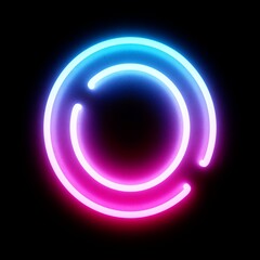 3D Rendering Bleu and Pink Neon Lights Font on dark background