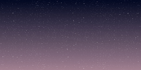 Winter star in the night sky background, Starry night with shiny stars in the gradient sky. Vector illustration.