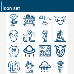 Simple set of outsider related lineal icons.