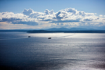 View out to Puget Sound from Space Needle