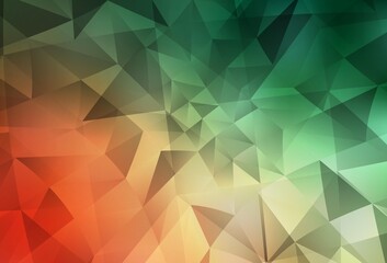 Light Green, Red vector polygon abstract backdrop.