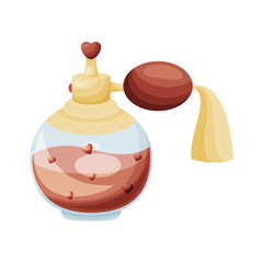 Cartoon perfume bottle for Valentine's day. Vector illustration