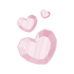 Cartoon heart shape diamond for Valentine's day. Vector illustration