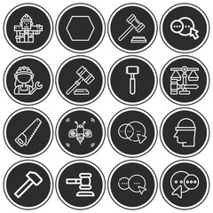 16 pack of carpenter  lineal web icons set