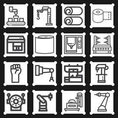 16 pack of revolution  lineal web icons set