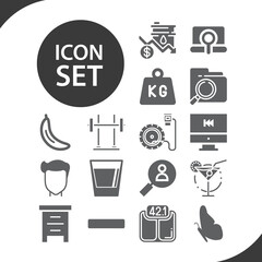 Simple set of over related filled icons.