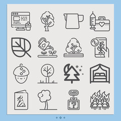 Simple set of foliage related lineal icons.