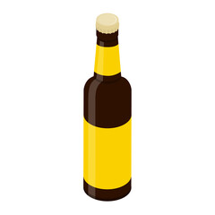 Glass beer bottle isolated on white background