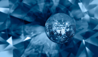 Party disco mirror ball reflecting lights 