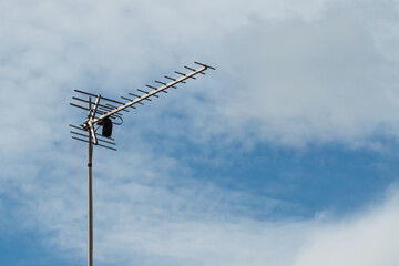 Digital television antenna on the blue sky on a sunny day