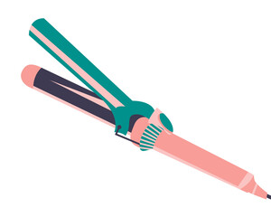Curling iron for girls icon on white background.
