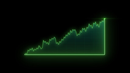 Hologram bar chart showing statistics of trading trends in the stock market