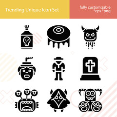 Simple set of awful related filled icons.