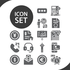 Simple set of sanctions related filled icons.