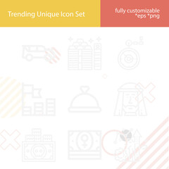 Simple set of treasures related lineal icons.