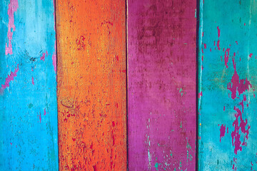 Shabby colorful wood planks. Vintage wooden background