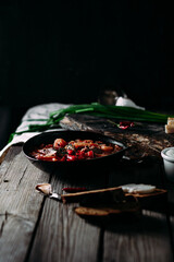 Ukrainian red borsch with meat